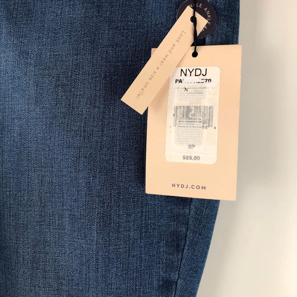 Not Your Daughter's Jeans Pull On Skinny Ankle Jeans Blue NYDJ Women's Size 8P 8 - Picture 3 of 7